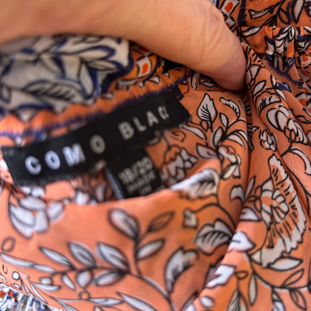 Como Black Boho Blouse size 18/20 - Picture 6 of 8